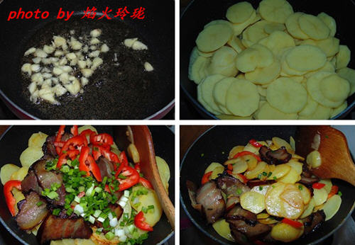烟熏腊肉炒土豆片(图2)